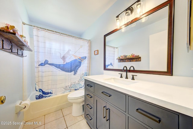 767 Adolph Ln, Cocoa, FL 32927 - full bathroom featuring tile patterned floors, vanity, and shower / bath combination with curtain