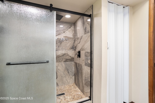 716 Endicott Rd, Melbourne, FL 32940 - bathroom with a marble finish shower