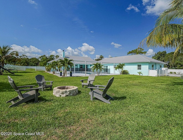 406 9th Ct, Vero Beach, FL 32962 - view of yard with an outdoor fire pit