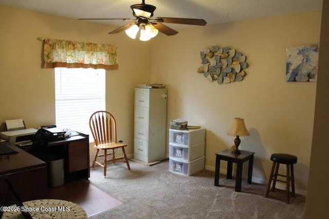 3455 Soft Breeze Cir, Melbourne, FL 32904 - carpeted office with ceiling fan