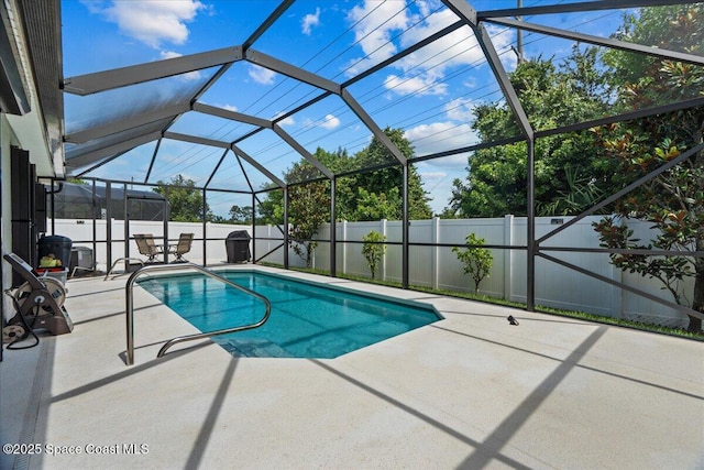 1787 Attilburgh Blvd, West Melbourne, FL 32904 - view of pool with a patio area, a fenced backyard, and glass enclosure