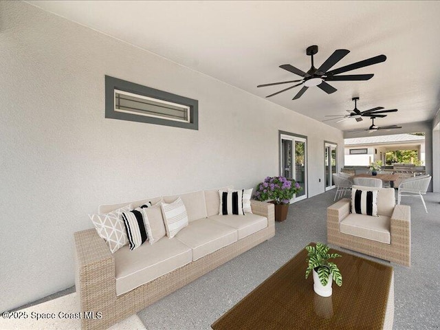 3358 Nancy St, West Melbourne, FL 32904 - view of patio featuring an outdoor living space and ceiling fan