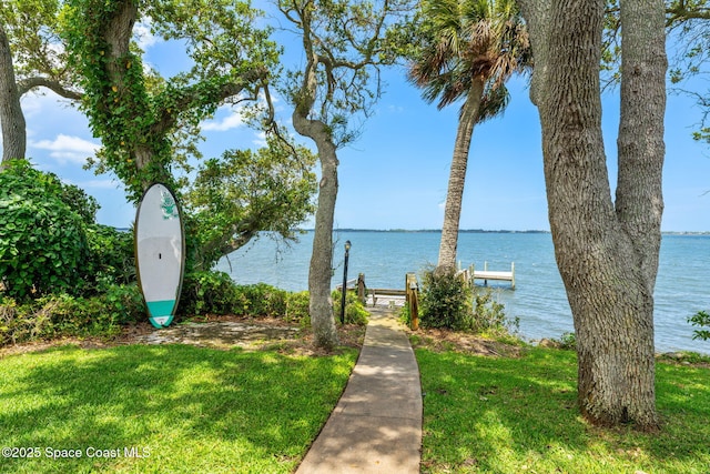 1379 Rose Ct, Melbourne, FL 32935 - water view with a dock