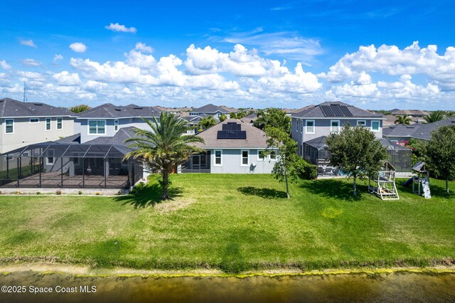 2920 Casterton Dr, Melbourne, FL 32940 - aerial perspective of suburban area with a nearby body of water
