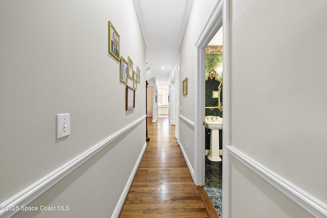 1407 Rockledge Dr, Rockledge, FL 32955 - hall with wood finished floors and baseboards