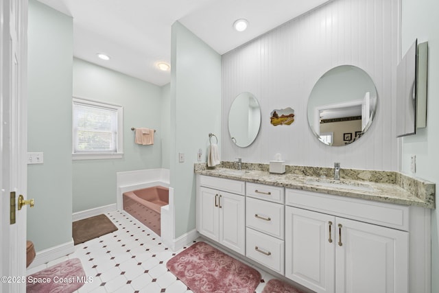 1407 Rockledge Dr, Rockledge, FL 32955 - bathroom with double vanity and a bath