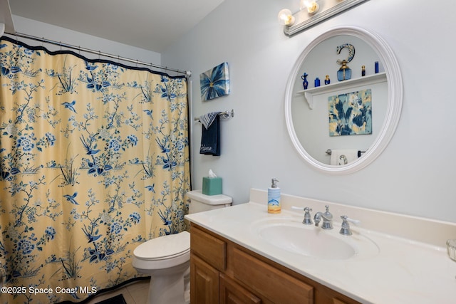 61 Woodland Dr Unit 201, Vero Beach, FL 32962 - bathroom with vanity, tile patterned flooring, and a shower with shower curtain