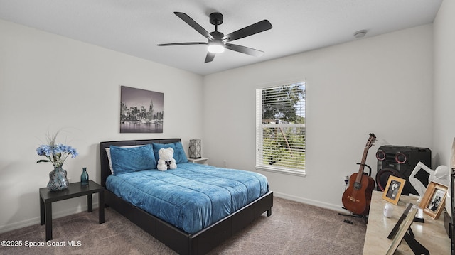160 Eureka Ave NE, Palm Bay, FL 32907 - carpeted bedroom with baseboards and ceiling fan