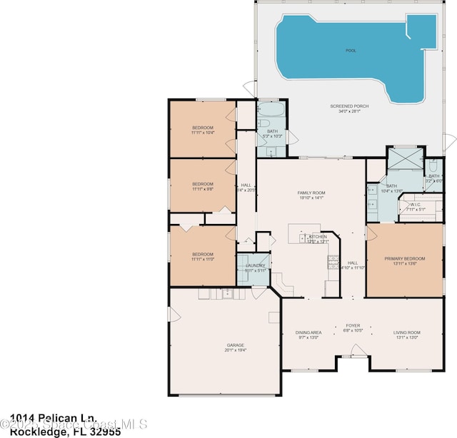 1014 Pelican Ln, Rockledge, FL 32955 - view of room layout