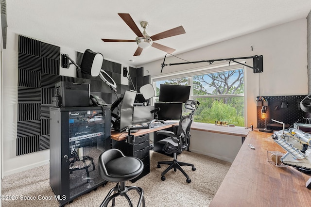 3550 Salt Marsh Cir, West Melbourne, FL 32904 - home office featuring ceiling fan and baseboards