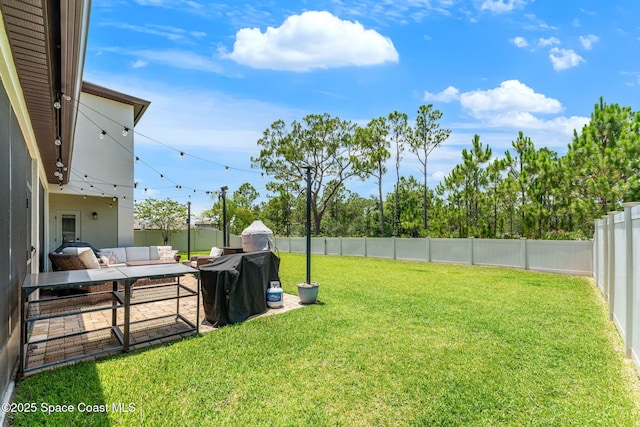 3550 Salt Marsh Cir, West Melbourne, FL 32904 - fenced backyard with an outdoor hangout area