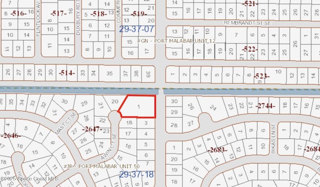 698 Awin Ct SE, Palm Bay, FL 32909 - map of parcels