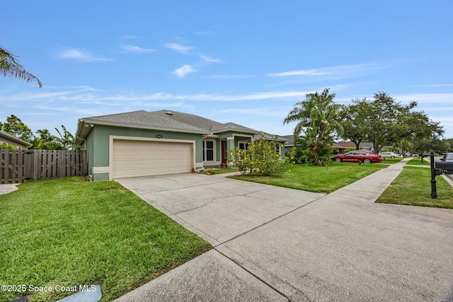 2542 Woodfield Cir, Melbourne, FL 32904 - ranch-style home featuring driveway, an attached garage, and stucco siding