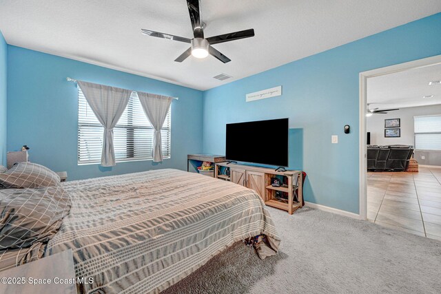 6586 Split Rail Ln, Cocoa, FL 32927 - bedroom featuring carpet floors and ceiling fan