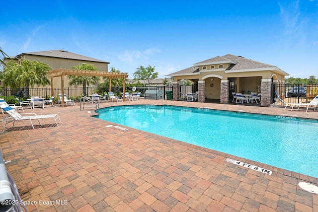 6586 Split Rail Ln, Cocoa, FL 32927 - community pool with a pergola and a patio area