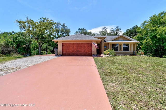 5505 95th St, Sebastian, FL 32958 - ranch-style home with a garage, driveway, and a front yard