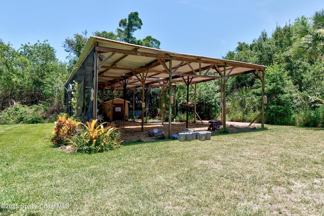 5505 95th St, Sebastian, FL 32958 - view of grassy yard with a carport