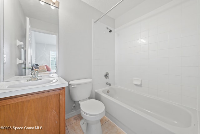 1311 Hampton Park Ln, Melbourne, FL 32940 - full bathroom with vanity, shower / bathtub combination, and tile patterned flooring