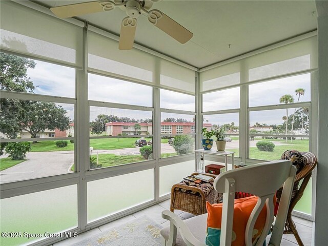 57 Woodland Dr Unit 201, Vero Beach, FL 32962 - sunroom / solarium with ceiling fan