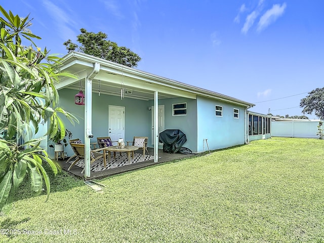 432 N Neptune Dr, Satellite Beach, FL 32937 - rear view of property with stucco siding