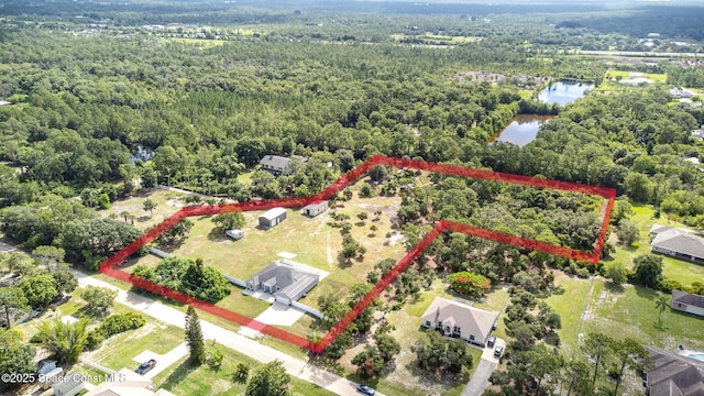 3735 Crista Jean Ave, Grant-Valkaria, FL 32909 - aerial view of property and surrounding area with a large body of water and property boundaries highlighted