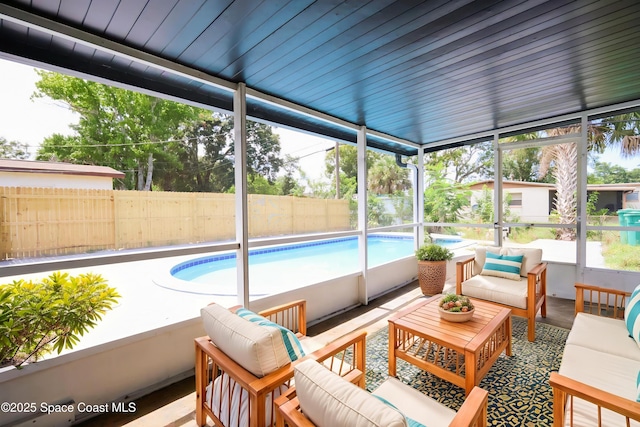 1810 Dixon Blvd, Cocoa, FL 32922 - sunroom featuring an outdoor hangout area and healthy amount of natural light