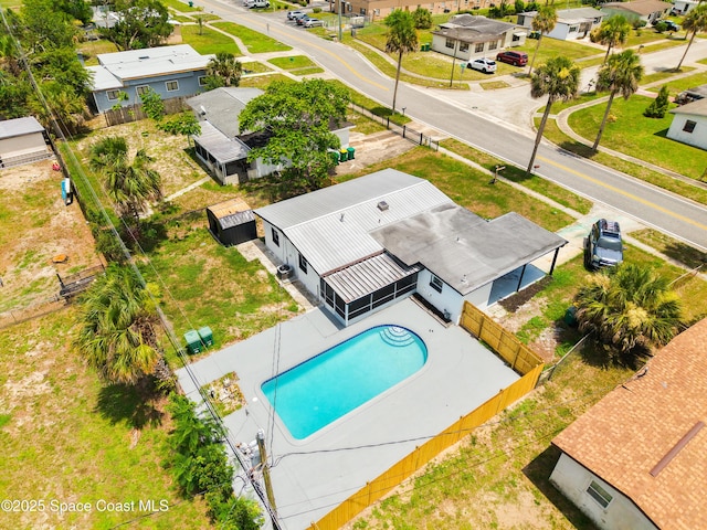 1810 Dixon Blvd, Cocoa, FL 32922 - aerial perspective of suburban area with a pool area