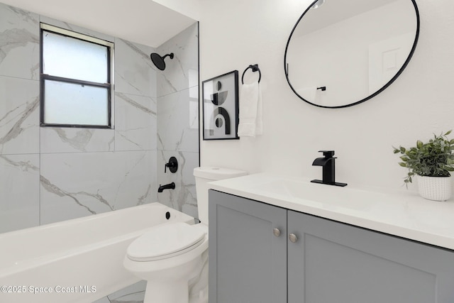 5685 Jamaica Rd, Cocoa, FL 32927 - full bath with vanity, shower / tub combination, and marble finish flooring