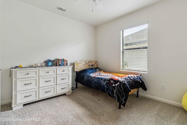 1809 Morely Dr, Cocoa, FL 32926 - bedroom with light carpet and ceiling fan