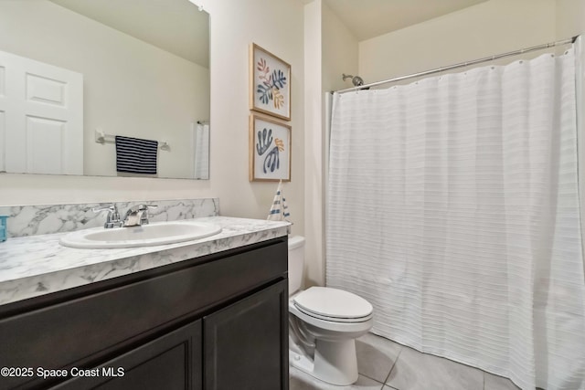 1809 Morely Dr, Cocoa, FL 32926 - full bathroom featuring vanity, tile patterned floors, and curtained shower
