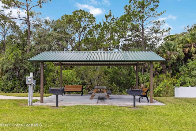 1809 Morely Dr, Cocoa, FL 32926 - view of home's community featuring a gazebo, a lawn, a patio, and view of scattered trees