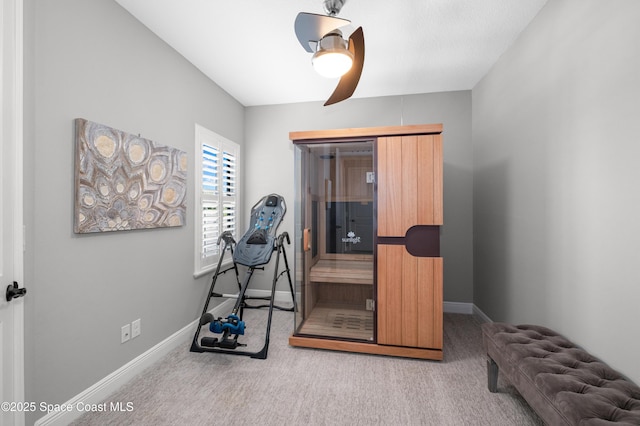 2225 Framura Ln, Melbourne, FL 32940 - workout area featuring carpet flooring and baseboards