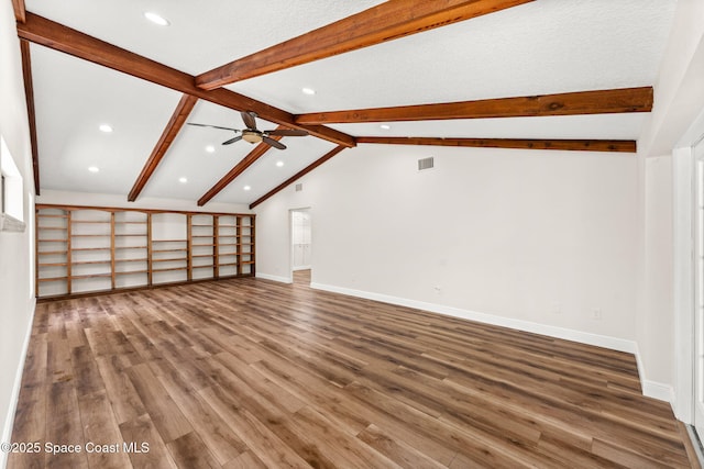 2150 Winston Dr, Cocoa, FL 32926 - unfurnished living room featuring a ceiling fan, wood finished floors, and recessed lighting