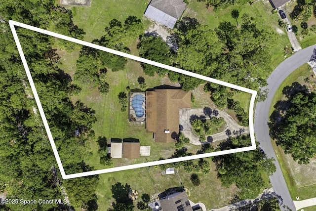 2150 Winston Dr, Cocoa, FL 32926 - aerial view of property's location featuring property boundaries highlighted