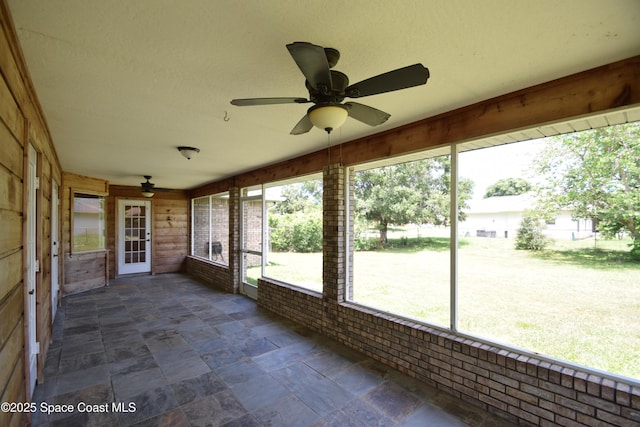 741 Pebble Ave NE, Palm Bay, FL 32907 - unfurnished sunroom featuring a ceiling fan