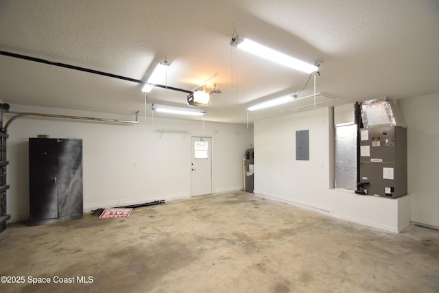 741 Pebble Ave NE, Palm Bay, FL 32907 - garage with electric panel, a garage door opener, electric water heater, and heating unit