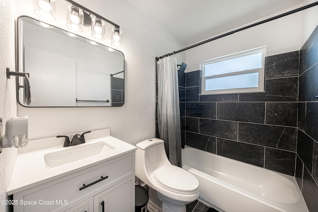 1384 Rosemary Dr, Melbourne, FL 32935 - full bathroom featuring vanity and shower / bathtub combination with curtain