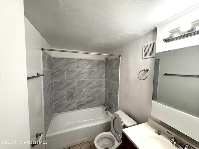 1715 Dixon Blvd Unit 102, Cocoa, FL 32922 - full bath with shower / tub combination, vanity, a textured ceiling, and tile patterned flooring