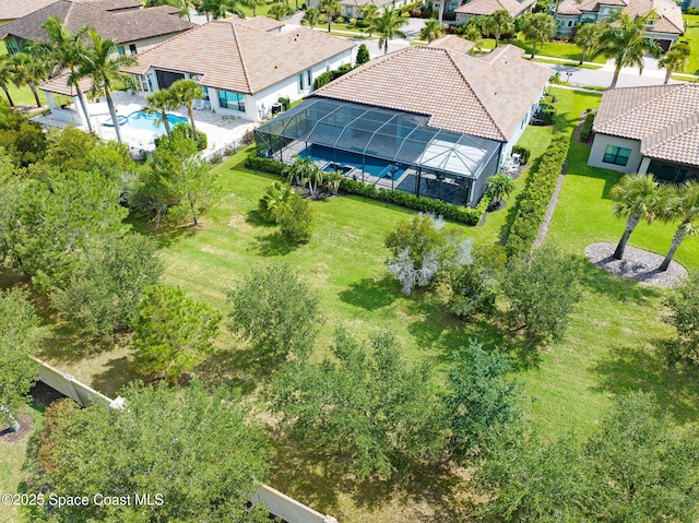 5197 Kirkwall Cir, Melbourne, FL 32940 - aerial view of residential area with a pool