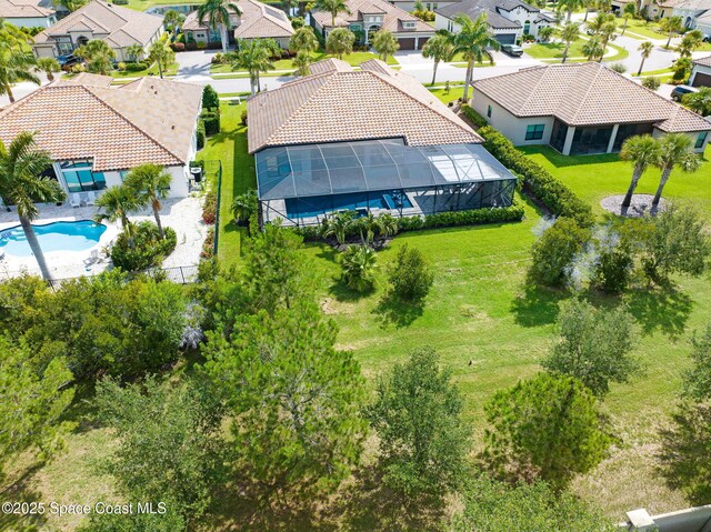 5197 Kirkwall Cir, Melbourne, FL 32940 - aerial view of residential area with a pool