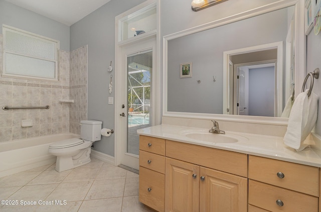 2351 Stonebridge Dr, Rockledge, FL 32955 - bathroom featuring vanity, tile patterned floors, and  shower combination