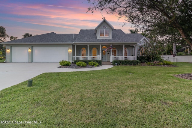 2351 Stonebridge Dr, Rockledge, FL 32955 - view of front of home featuring a porch, an attached garage, driveway, and roof with shingles