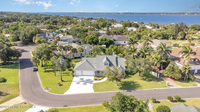 2351 Stonebridge Dr, Rockledge, FL 32955 - aerial view of residential area featuring a nearby body of water