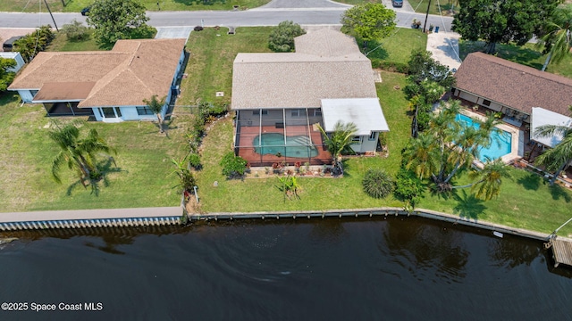 1081 Sunswept Rd NE, Palm Bay, FL 32905 - aerial view of property and surrounding area with a nearby body of water