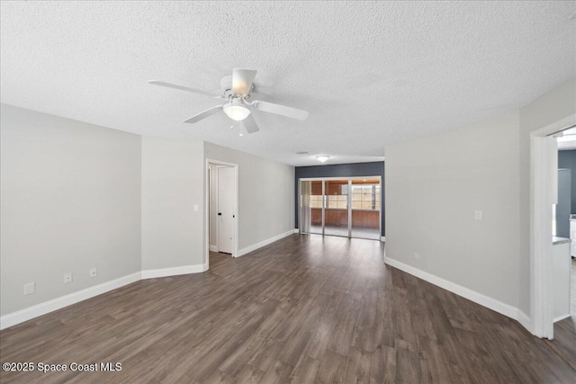 1871 Talloak Rd, Melbourne, FL 32935 - unfurnished living room featuring ceiling fan, wood finished floors, and a textured ceiling