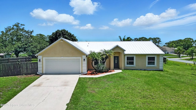2749 Digby Rd SE, Palm Bay, FL 32909 - ranch-style home featuring stucco siding, an attached garage, concrete driveway, and a metal roof