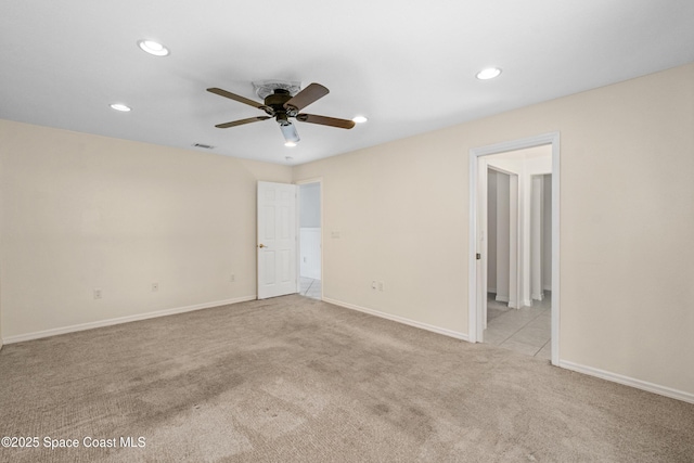 2749 Digby Rd SE, Palm Bay, FL 32909 - spare room with carpet floors, recessed lighting, and a ceiling fan