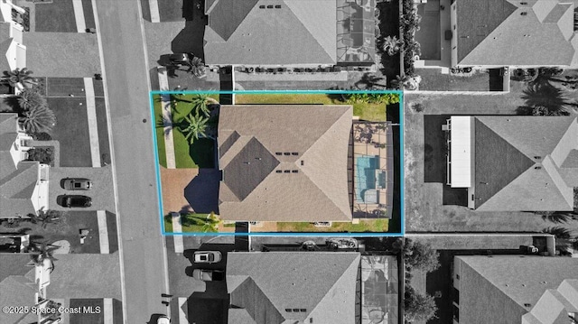 4692 Shannock Ave, Merritt Island, FL 32953 - aerial perspective of suburban area with property parcel outlined