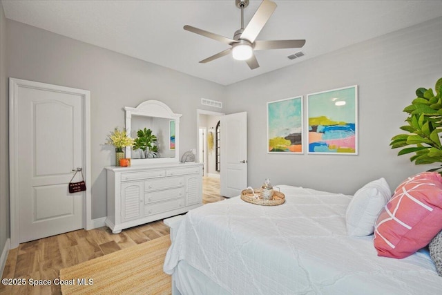 4692 Shannock Ave, Merritt Island, FL 32953 - bedroom featuring light wood finished floors and ceiling fan