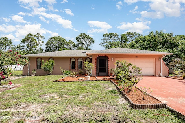 755 Haftez St NE, Palm Bay, FL 32907 - single story home featuring an attached garage, concrete driveway, stucco siding, and a front yard